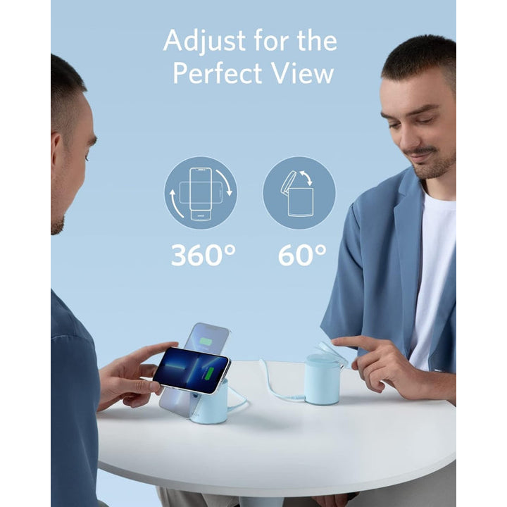 Anker 623 Magnetic Wireless Charger Maggo 2-In-1 With PD Charger Blue AN.B2568231.BL - Salman Stores