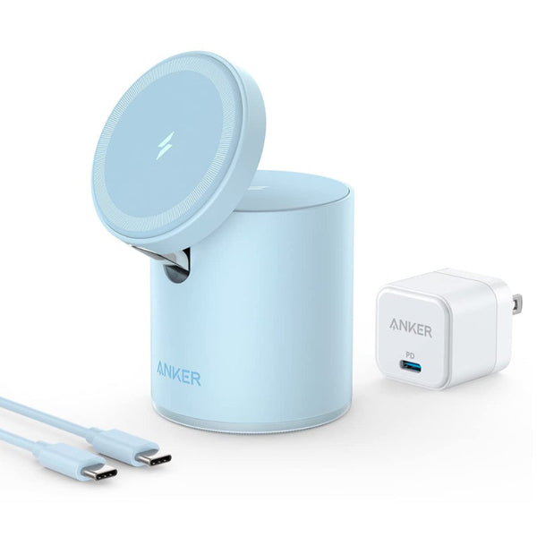 Anker 623 Magnetic Wireless Charger Maggo 2-In-1 With PD Charger Blue AN.B2568231.BL - Salman Stores