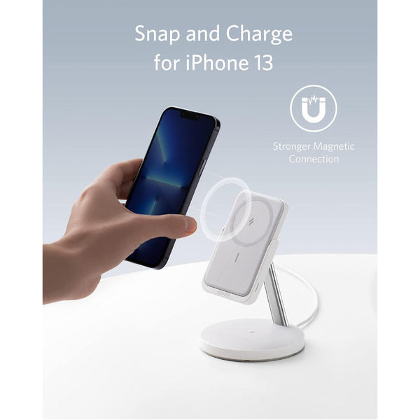 Anker 633 Magnetic Wireless Charger Maggo White AN.B25A7221.WT - Salman Stores
