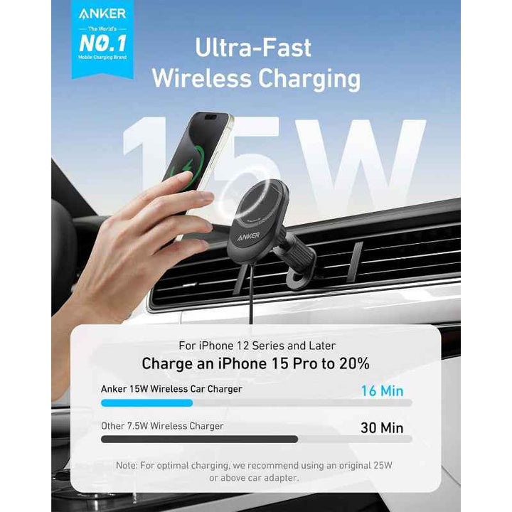 Anker Wireless Car Mount charging MagGo with 25W Car Charger Black AN.B2932111.BK