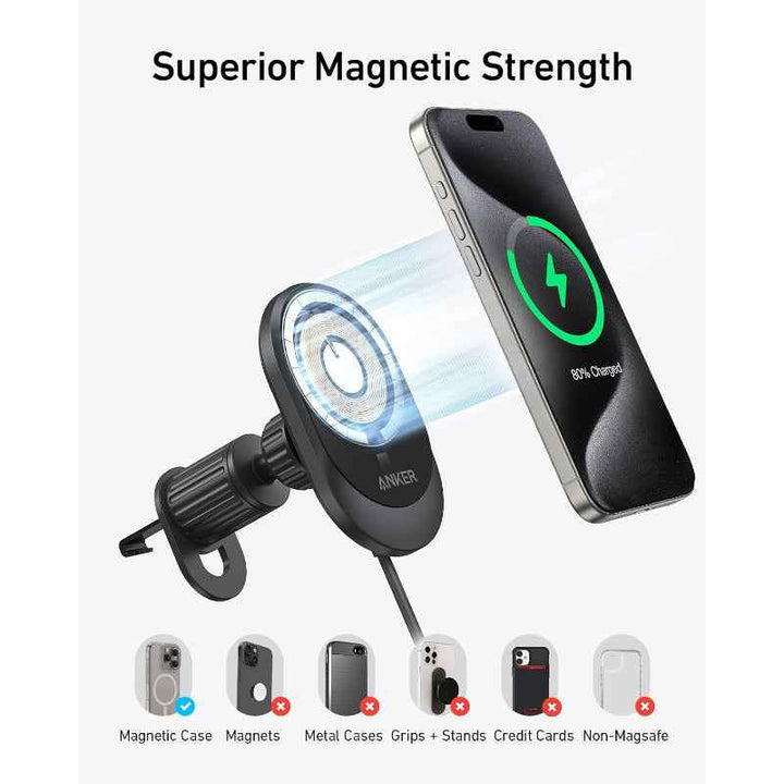 Anker Wireless Car Mount charging MagGo with 25W Car Charger Black AN.B2932111.BK