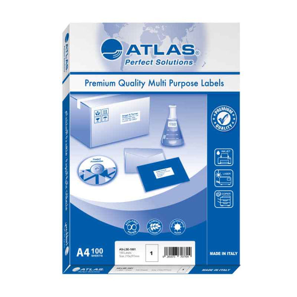 Atlas Lbl 210x297 Pack of 100 Sheets AS-LSE-1001