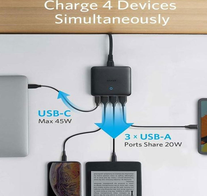Anker Powerport Atom III PD 65W 4 Port Black AN.A2045K11.BK - Salman Stores