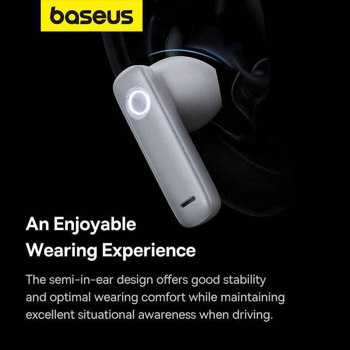 Baseus C-Mic CM10 Smart Unilateral Wireless Earphone for Car Moon White BA.A00054700211-00.WT
