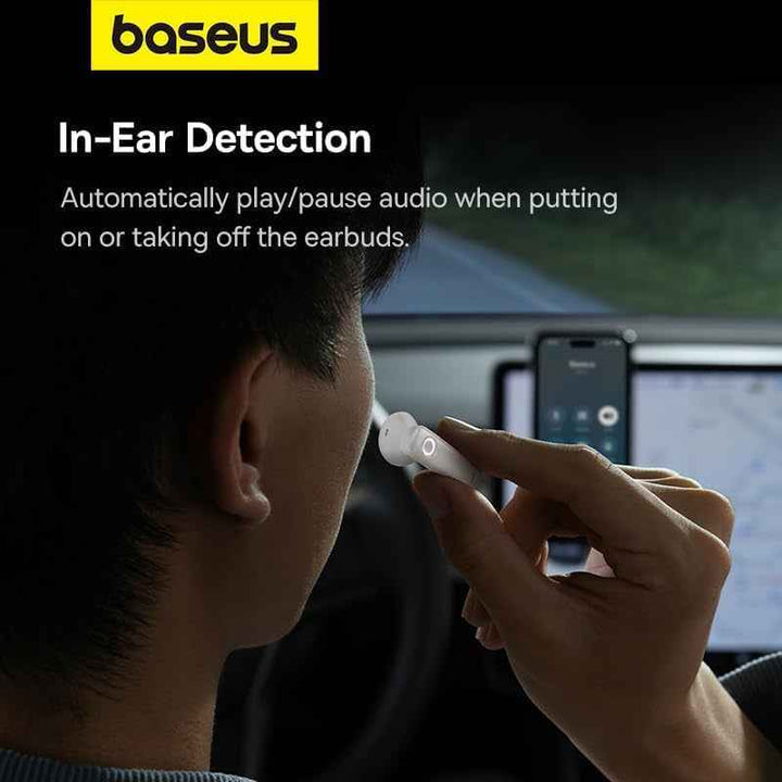 Baseus C-Mic CM10 Smart Unilateral Wireless Earphone for Car Moon White BA.A00054700211-00.WT