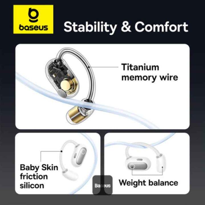 Baseus Eli Sport 1 Open-Ear TWS Earbuds Stellar White BA.A00064400221-00.WT