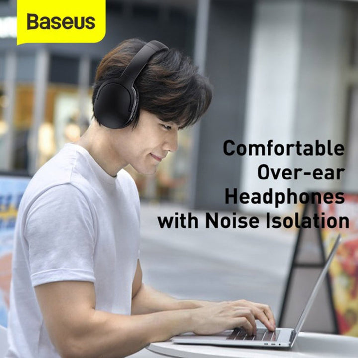 Baseus Headphone Encok D02 Pro Bluetooth Over Ear Black BA.NGTD010301.BK - Salman Stores