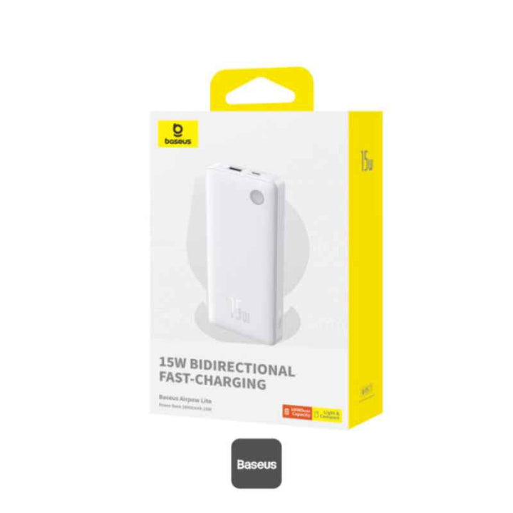 Baseus Powerbank AirPow Lite 10000mAh 15W White BA.P10067500213-00.WT