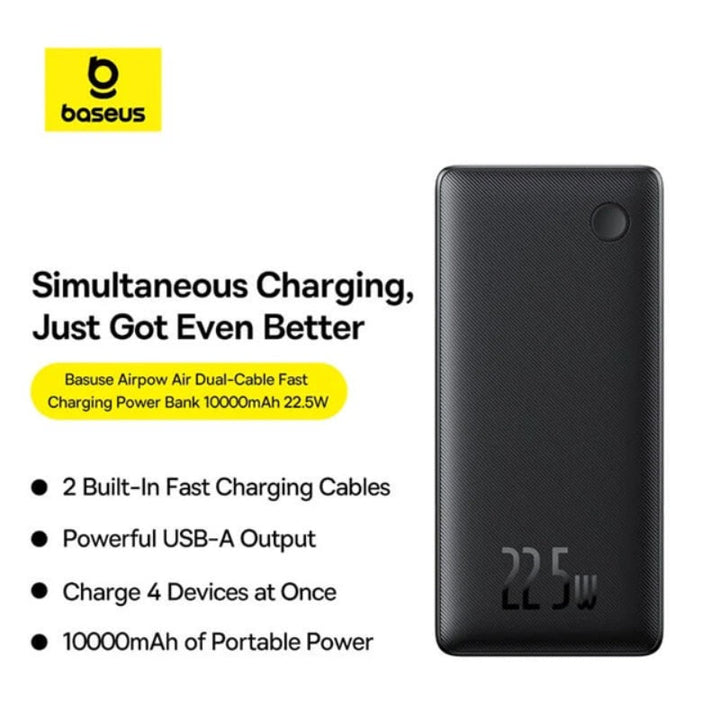 Baseus Powerbank AirPow Lite 10000mAh 22.5W Black BA.P10067501123-00.BK - Salman Stores