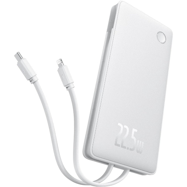 Baseus Airpow Lite Power Bank 10000mAh 22.5W Dual-Cable Moon White BA.P10067501213-00.WT
