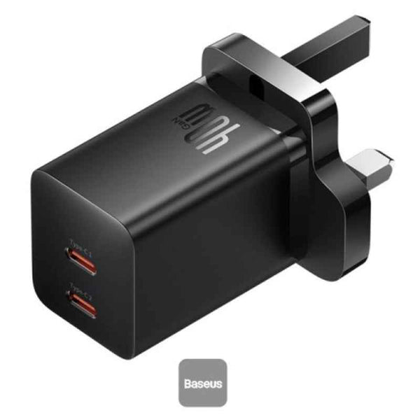 Baseus Gan5 Pro Fast Charger C-C 40W Uk+1M Cable C  Cluster Black BA.P10110827113-00.BK