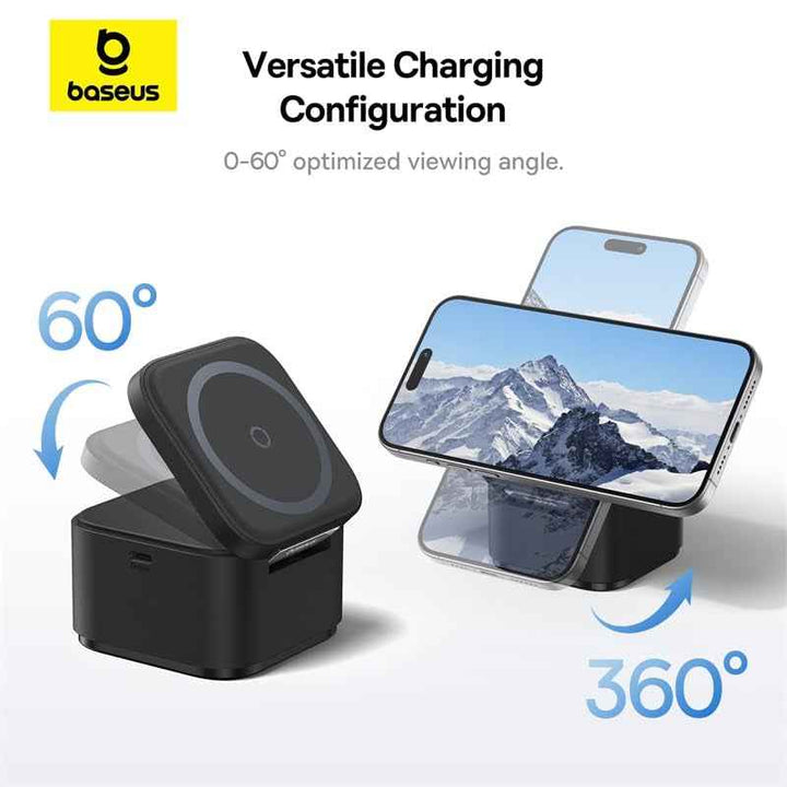 Baseus MagPro 2-in-1 Magnetic Wireless Charger 25W Cosmic Black BA.P10264100123-00.BK