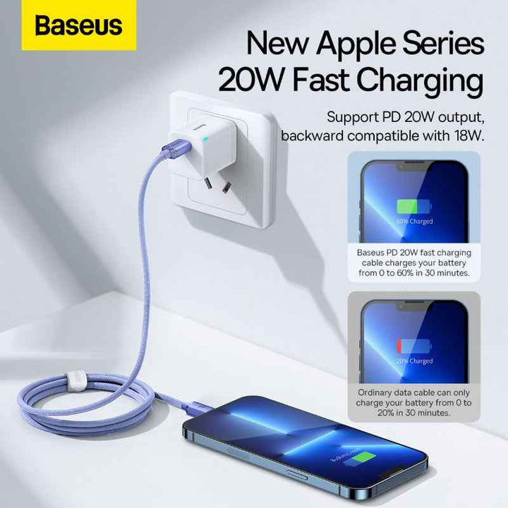 Baseus Charging Cable Type-C to Lightning 20W 1.2M Purple BA.P10355701511-B3.PP