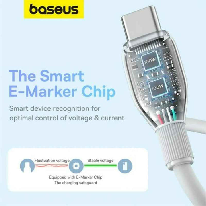 Baseus Charging Cable Type-C to Type-C 100W 1.2M White BA.P10355702221-00.WT