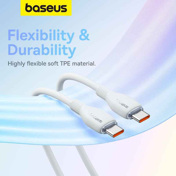 Baseus Pudding Series Fast Charging Cable Type-C to Type-C 100W 1.2M Stellar White BA.P10355702221-B1.WT