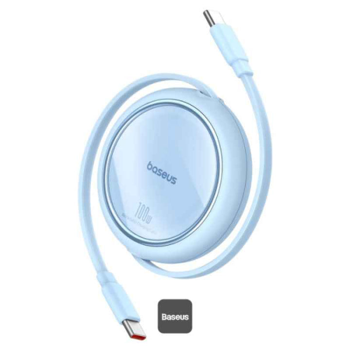 Baseus Charging Cable Type-C to Type-C Retractable 100W 1M Blue BA.P10364500311-00.BL