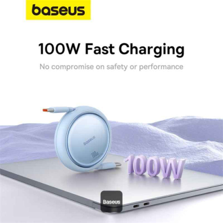 Baseus Charging Cable Type-C to Type-C Retractable 100W 1M Blue BA.P10364500311-00.BL