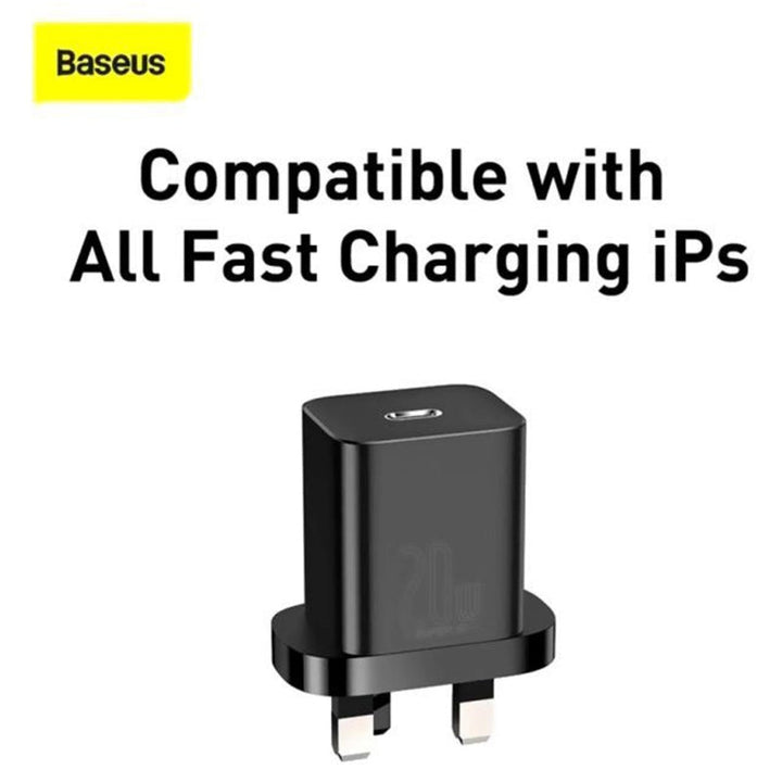 Baseus Quick Charger 20W Black With 1M Cable BA.TZCCSUP-K01.BK - Salman Stores