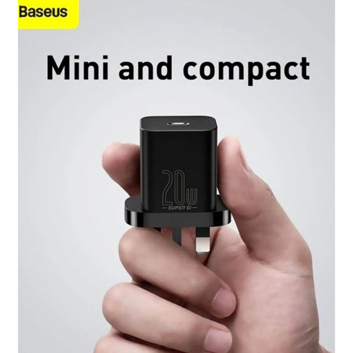 Baseus Quick Charger 20W Black With 1M Cable BA.TZCCSUP-K01.BK - Salman Stores
