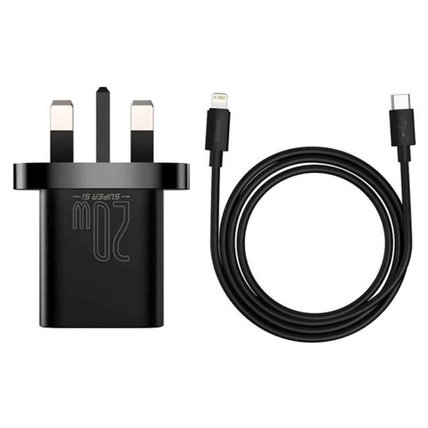 Baseus Quick Charger 20W Black With 1M Cable BA.TZCCSUP-K01.BK - Salman Stores
