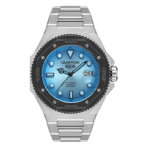 Quantum Men Silver Stainless Steel Analog Blue Dial Watch BAR1090390 - Salman Stores