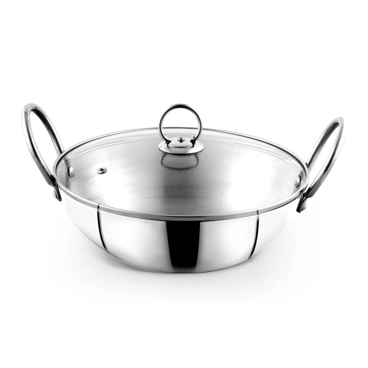 Blueberry’s Kadai with Glass Lid Stainless Steel 24 cm - Salman Stores