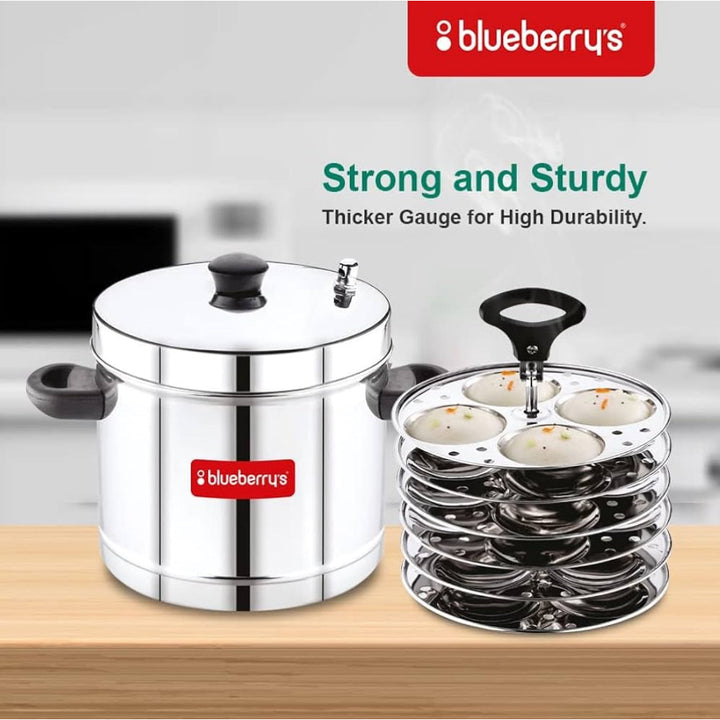 Blueberry’s Idli Cooker Stainless Steel 6 Plates 24 Idly BB791111 - Salman Stores