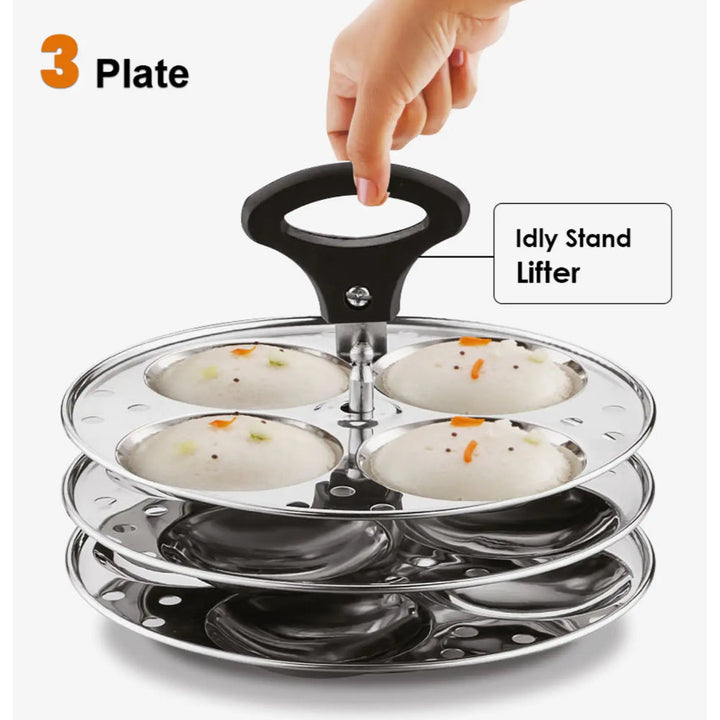 Blueberry’s Idli Cooker Stainless Steel 3 Plates 12 Idly - Salman Stores