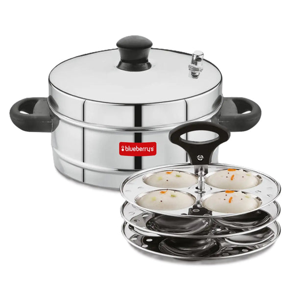 Blueberry’s Idli Cooker Stainless Steel 3 Plates 12 Idly - Salman Stores