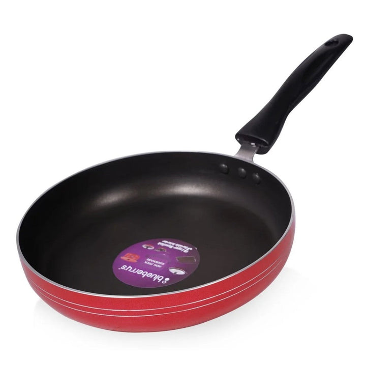 Blueberry’s Non-Stick Kadai, Tawa, Fry Pan Set Induction Base Red - Salman Stores