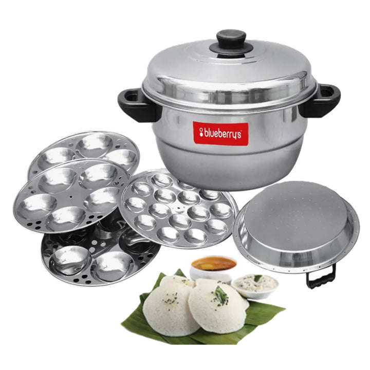 Blueberry’s Idli Cooker Stainless Steel 3 Plates 15 Idly - Salman Stores