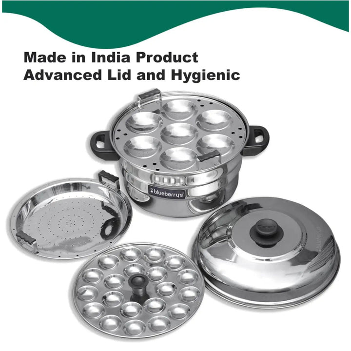 Blueberry’s Idli Cooker Stainless Steel 7 Plates 21 Idly - Salman Stores