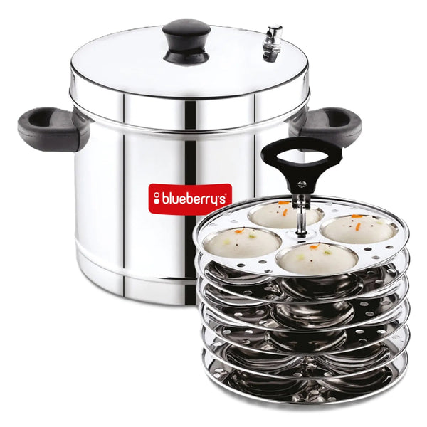 Blueberry’s Idli Cooker Stainless Steel 6 Plates 24 Idly BB791456 - Salman Stores