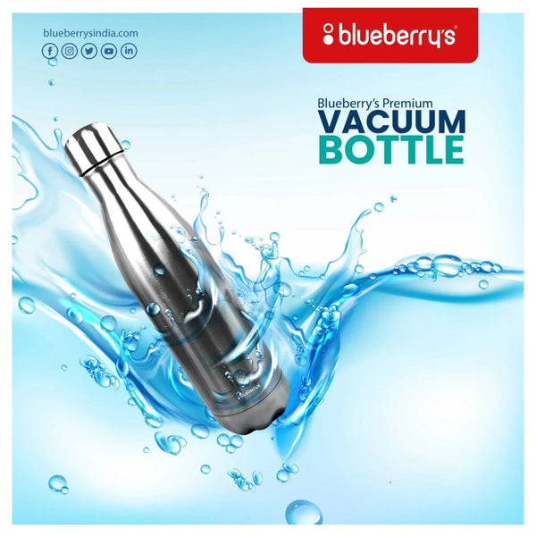 Blueberry’s Thermosteel Insulated Vacuum Bottle Silver 750 ml - Salman Stores