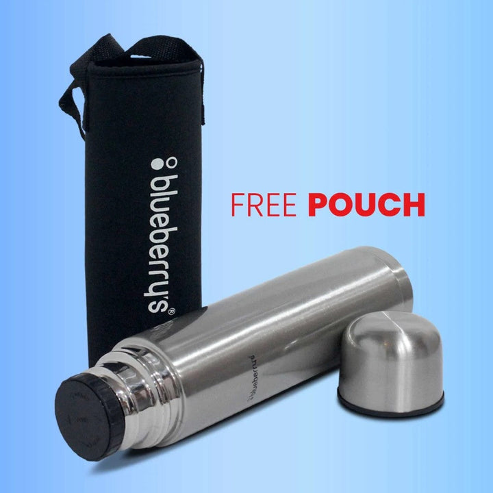 Blueberry’s Stainless Steel Insulated Thermo Steel Vacuum Flask Bottle with Pouch 750 ml - Salman Stores