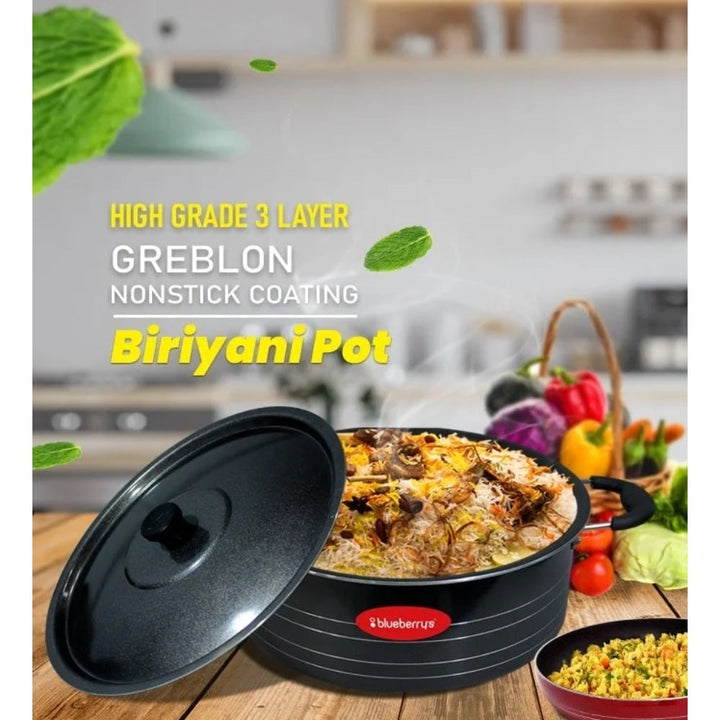 Blueberry's Elite Nonstick Aluminum Biriyani Pot with Lid 8 Liter/ 28cm BB792330 - Salman Stores