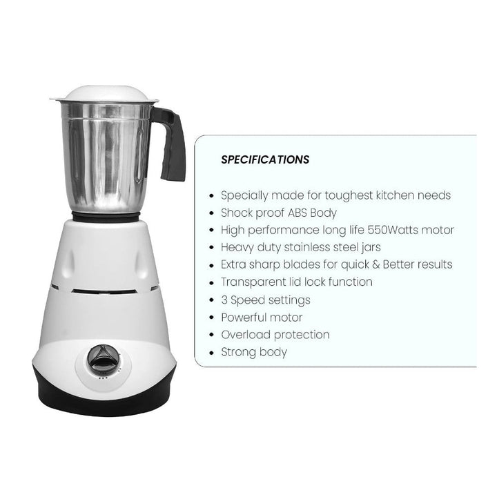Blueberry's Mixer Grinder 550W 3 Jar BB792651 - Salman Stores