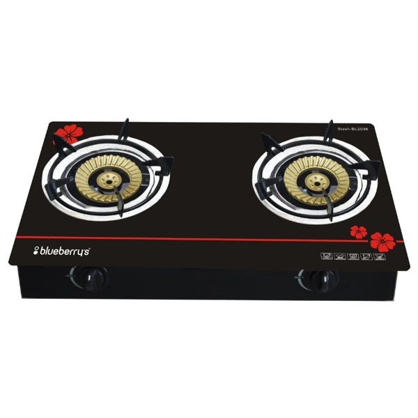 Blueberry's 2 Burner Glass Top Gas Stove STASH-BL 2036 BB793313 - Salman Stores