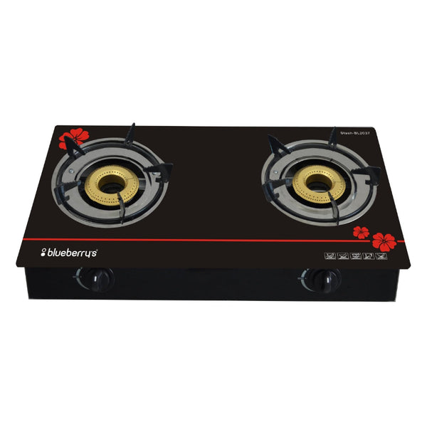 Blueberry’s 2 Burner Glass Top Gas Stove STASH-BL 2037 - Salman Stores
