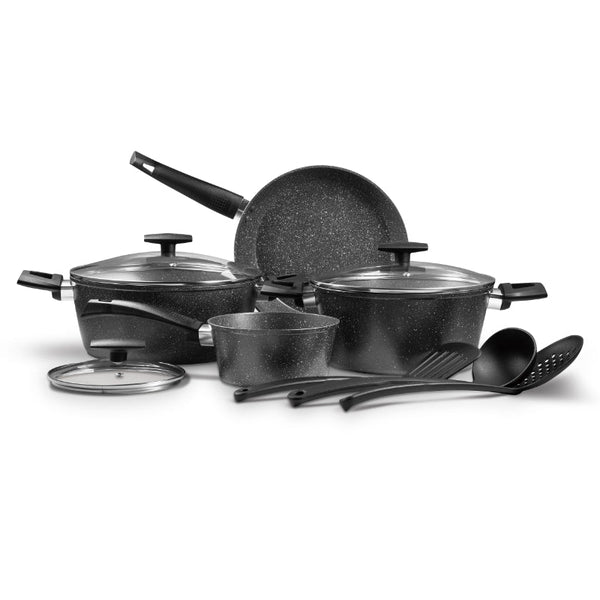 Bergner Cookware Set Non Stick Everyday 10 pcs Black BG-31304 - Salman Stores
