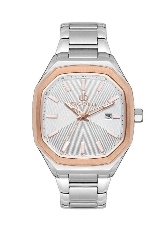 Bigotti Men Silver Stainless Steel Analog Watch BG1105295 - Salman Stores