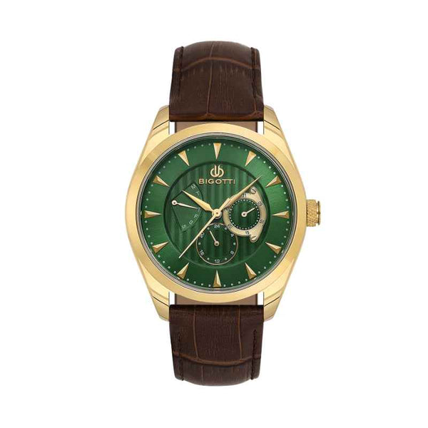 Bigotti Quotidiano Men Genuine Leather Dark Brown Watch BG1106234