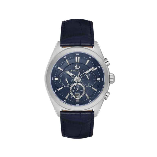 Bigotti Raffinato Men Genuine Leather Dark Blue Watch BG1106303