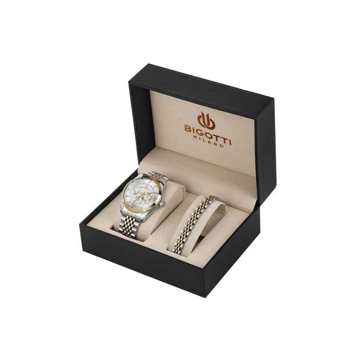 Bigotti Quotidiano Men Stainless Steel Silver and Gold Watch BG1106505