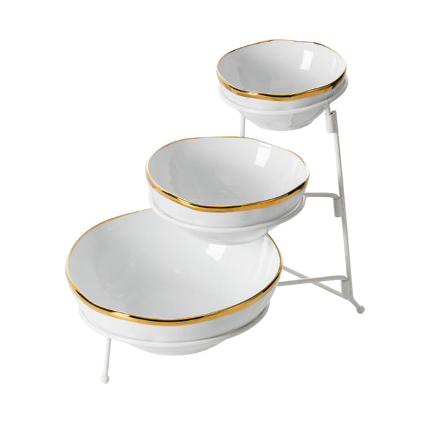 Blumen 3 Tier Bowl with Stand BLD24801WD - Salman Stores