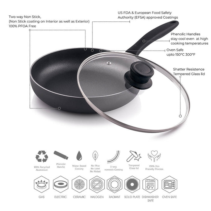 Blumen Sautepan with Glass Lid Everyday 20cm - Salman Stores