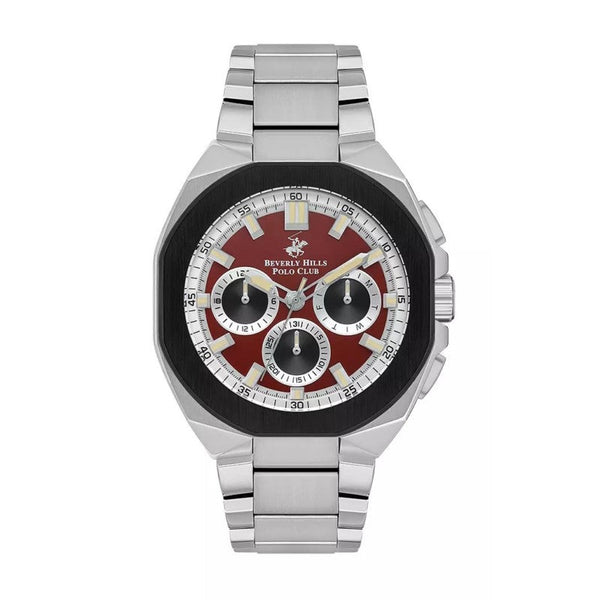 Beverly Hills Polo Club Men Silver Stainless Steel Analog Watch BP3537X380 - Salman Stores