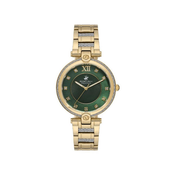 Beverly Hills Polo Club Women Gold Stainless Steel Analog Watch - Salman Stores