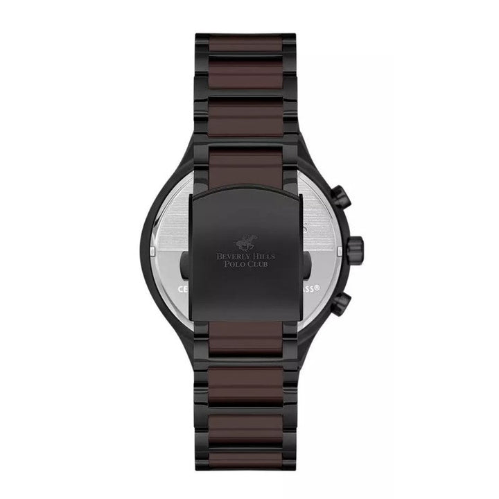 Beverly Hills Polo Club Men Black & Brown Stainless Steel Analog Watch - Salman Stores