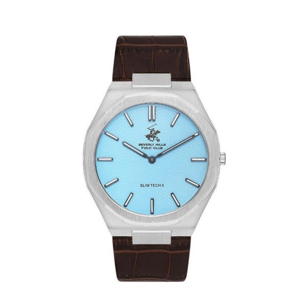 Beverly Hills Polo Club Men Brown Leather Analog Watch BP3607X302 - Salman Stores